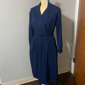 Vintage Leslie Fay Navy Blue Dress